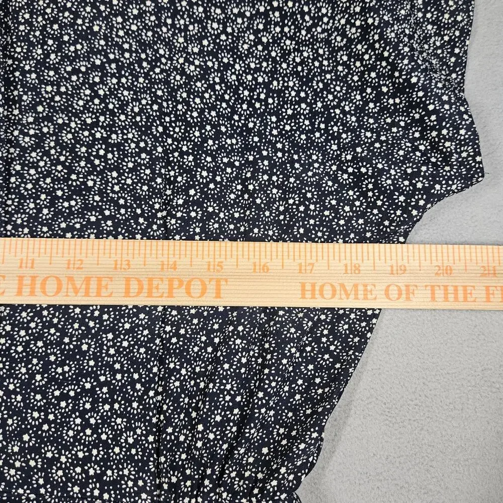 Vtg Liz Claiborne Dress Size 10 Blue Midi Stars Cottage Celestial Modest Pockets